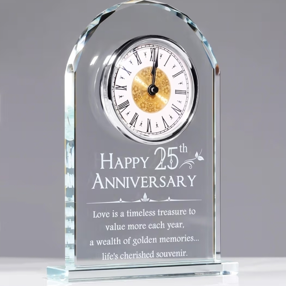 Elegant Gold and Silver Anniversary Clock